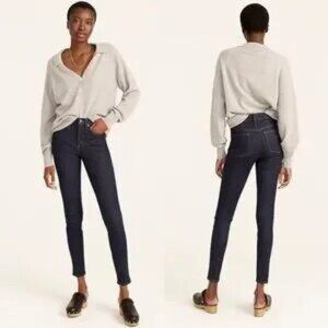 J. Crew 9" high-rise toothpick jean in Classic Rinse wash